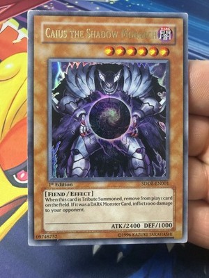 Yugioh Caius the Shadow Monarch SDDE-EN001 1st Edition Ultra Rare *DAMAGED*