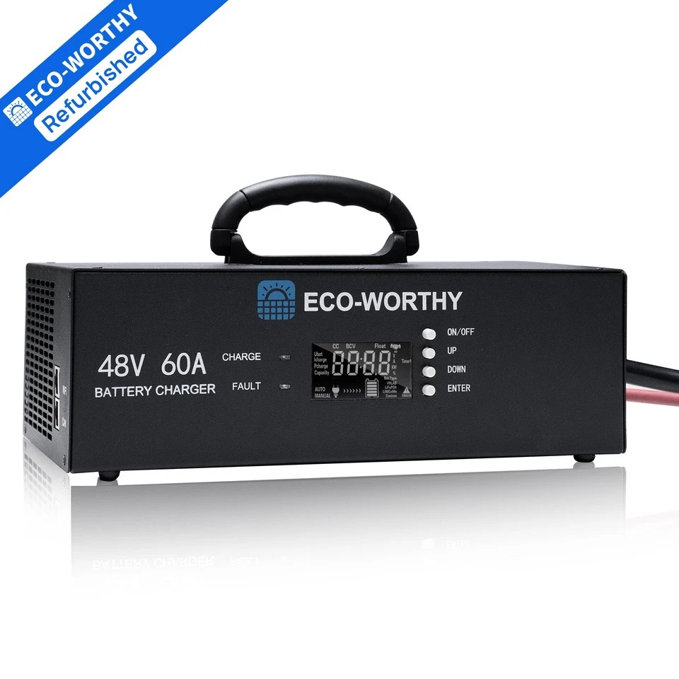 ECO-WORTHY 48V Lithium Battery Charger 0-60A Adjustable Current 90-260V Input