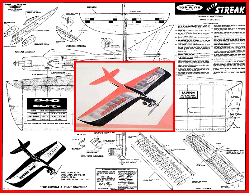 Model Airplane Plans (UC): Flite Streak 42