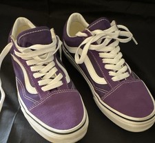 VANS Old Skool Purple/White Solid Canvas Low Top Lace-Up Sneakers Size 8