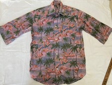 Vtg Hawaiian Shirt Flamingo print