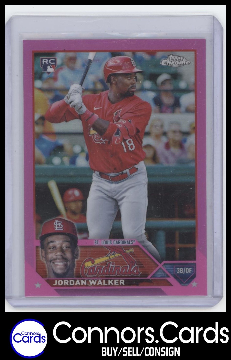 Jordan Walker Rookie 2023 Topps Chrome #209 Pink Refractors