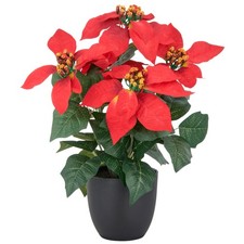Kunstpflanze Weihnachtsstern, Farbe rot, inkl.Kunststoff-Topf, Höhe ca. 35 cm