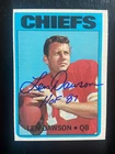 Len Dawson Autographed  1972 Topps Football Card #245 KC Chiefs HOF Legend