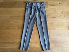 Rubinacci Manny Italian gurkha trousers grey flannel