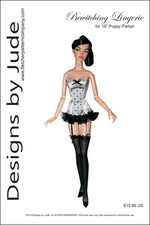 Bewitching Lingerie Doll Clothes Sewing Pattern 16" Fashion Royalty Tullabelle