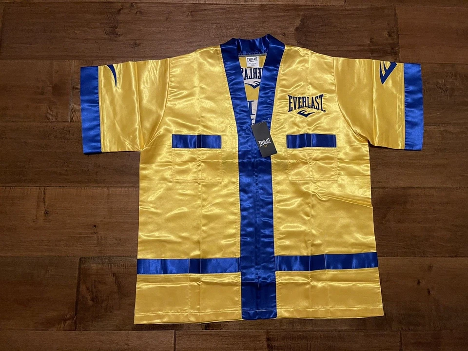 Everlast Daily News Guantes Dorados Boxeo Esquina Anillo Chaqueta Bata - Para Hombre M - Nuevo Foto 3 de 4