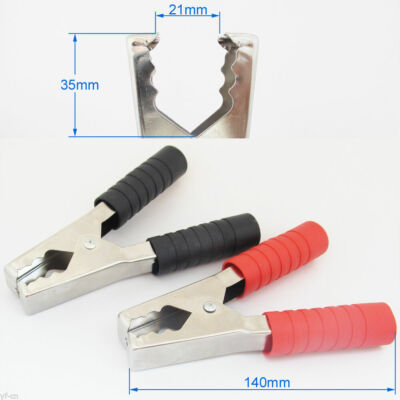 4pcs Nickel Plated 140mm 200A Crocodile Car Battery Insulated Test Clip Clamp