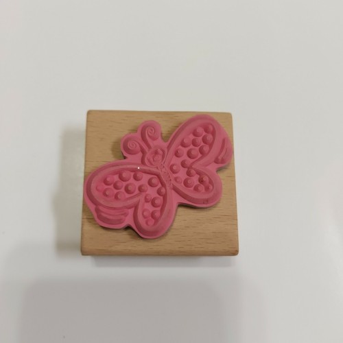 Sarah Beise Wood Rubber Stamp Butterfly 2x2 inch - Picture 3 of 3