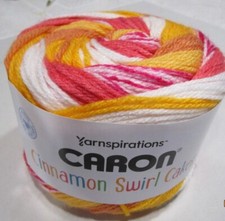 Caron Cinnamon Swirl Cakes Yarn ...TANGERINE TWIST