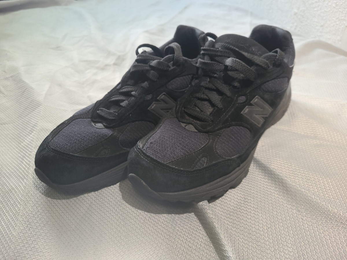 New Balance 993 Mens 11.5 Triple Black Suede Running Walking Shoe