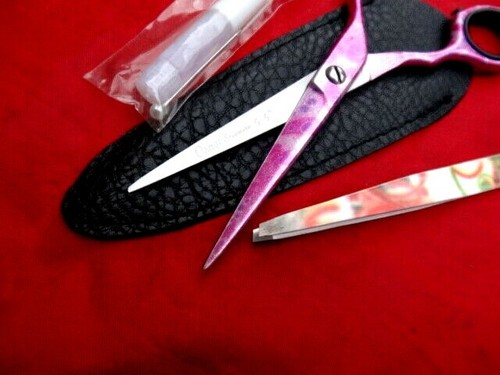 Warranty_PINK 5.5" Hairdressing Hair Scissors/Japanese Steel with Case,Oil - Picture 3 of 5