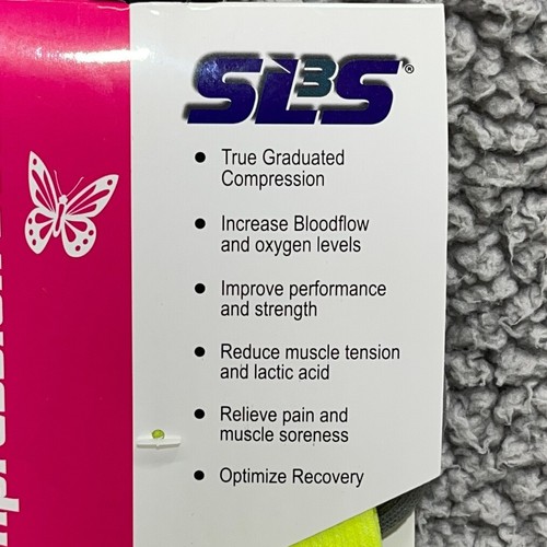 SLS3 FCX Compression Socks M/L Lemon Lime 20-30 mmHg Knee High Support 2 Pairs - Picture 6 of 10