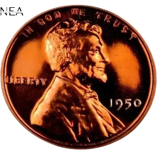 1950 Lincoln Wheat Penny Cent ~ Gem Proof (red)