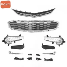 14PC For Malibu LT 2016-2018 Upper Lower Bumper Grille Fog Lights Set w/ Trim