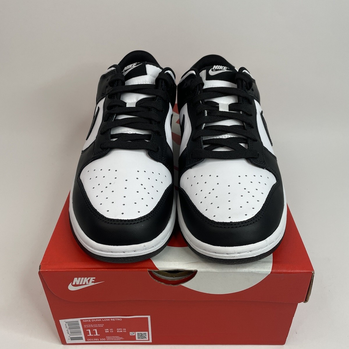 Nike Dunk Low Retro “Black White/Panda” DD1391-100 Men's 11 Brand