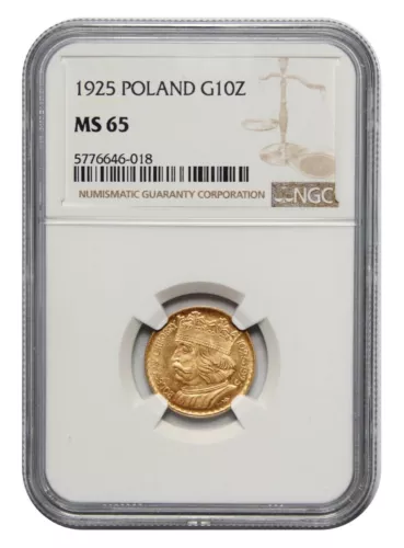 Poland, 10 Złotych, 1925, Bolesław Chrobry, NGC MS 65