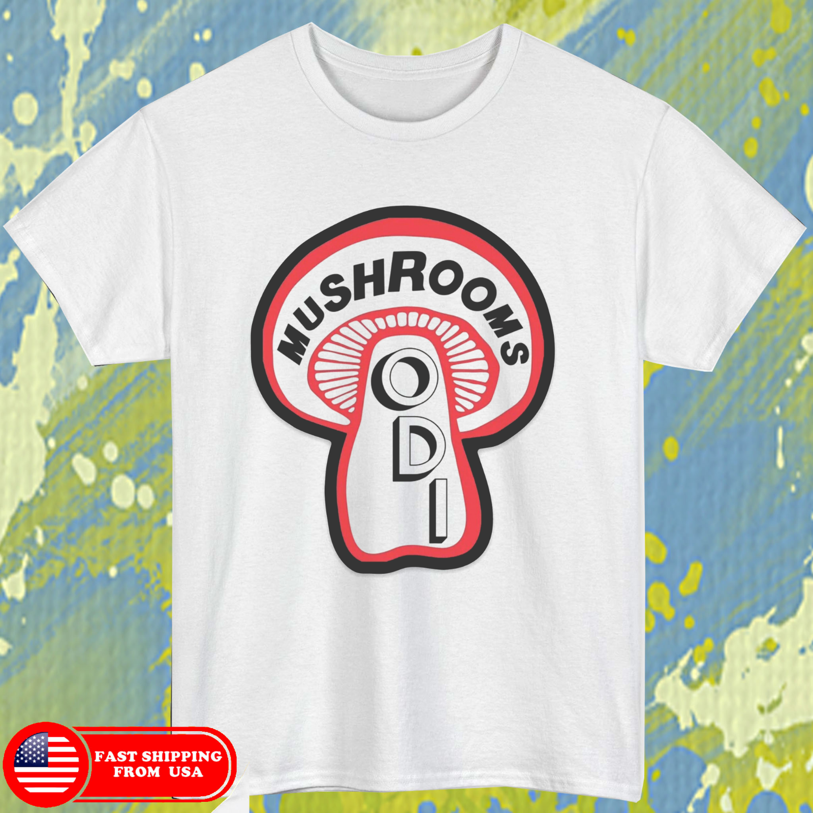 tshirt ODI Mushroom Grips Bicycle Old School Logo size L white tshirt-image