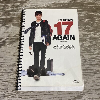 Handmade Spiral Notebook/Journal, DVD Artwork-17 Again, Zac Efron, Matthew Perry