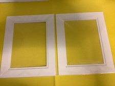2  x 10" by 8" DOUBLE EDGE WHITE PHOTO MOUNTS - HOLD PHOTOGRAPH size 8? x 6?