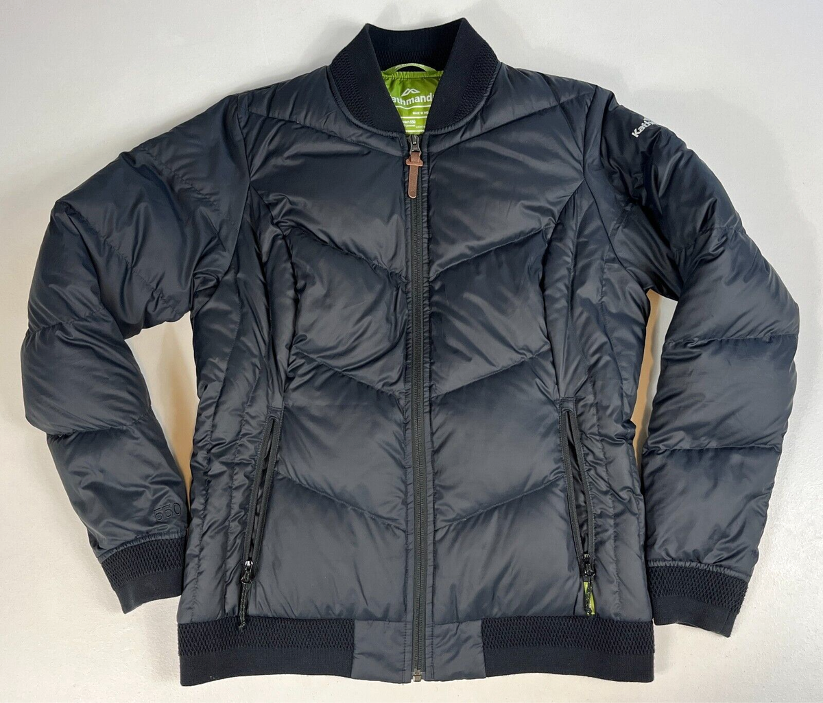 Women's Kathmandu Federate Duckdown 550 Bomber Puffer Jacket Sz