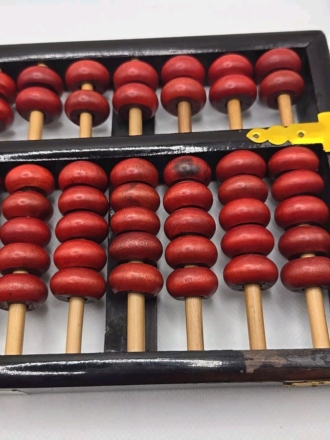 🧮 Antique Asian Chinese Wooden Lotus Flower Abacus 13 Rods 91 Beads