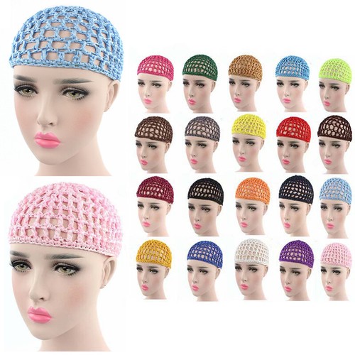 Mesh Hair Net Crochet Cap Fishnet Hairnet Hair net Snood Sleeping Night Cover - Picture 4 of 28
