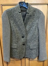 Peserico Jacket Womens 42 Tweed Boucle Wool Two Button Blazer