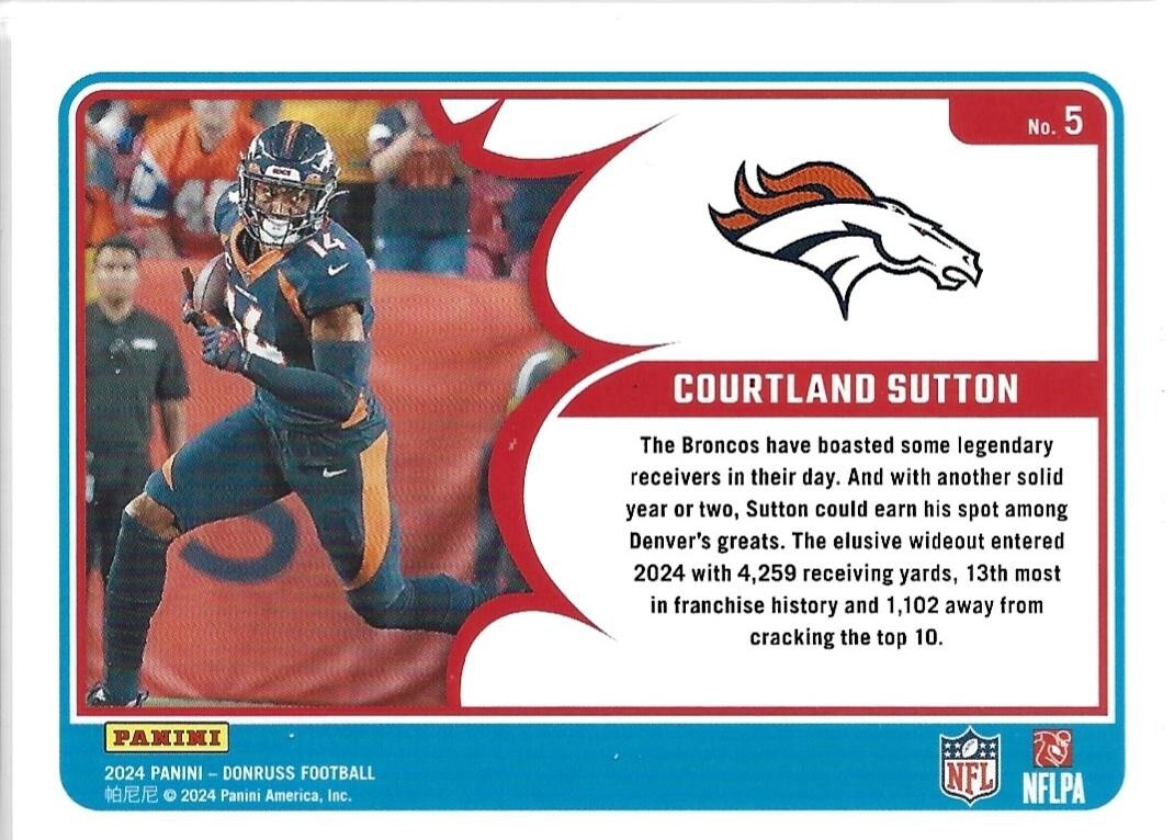 2024 Donruss Action All Pros #5 Courtland Sutton Denver Broncos