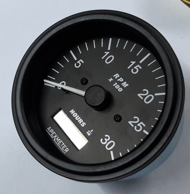 tachometer-hourmeter-0-3000-rpm-alternator-black-bezel-12v-ebay