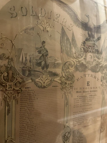 1863 Massachusetts E Battery Soldier Memorial Document