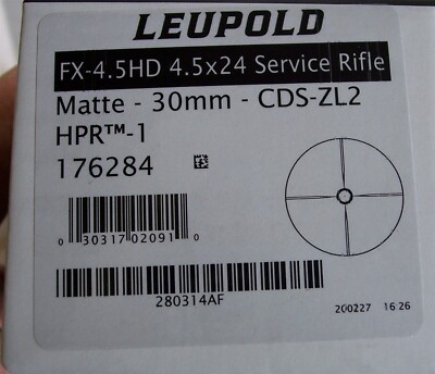 FX-4.5HD Service Rifle Scope 4.5x24 CDS-ZL2 HPR-1 176284 MIB | eBay