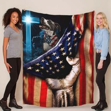 Cute Whippet Dog Patriotic Flag USA Blanket Christmas Gift For Pet Dogs Lover
