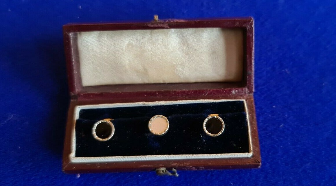 gold dress shirt studs Antique Gold & Mother of Pearl Dress Studs  Fetheray