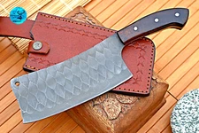 CUSTOM HANDMADE HIGH CARBON STEEL CHEF CLEAVER MEAT CHOPPER W/ WOOD HANDLE 1806