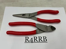 Snap-on Tools USA NEW 2 Piece RED Soft Grip Plier Cutter Lot Set 196ACF 87ACF