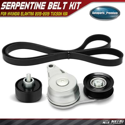 #ad 3x Serpentine Belt Drive Component Kit for Hyundai Elantra 2015 2019 Tucson Kia $52.09