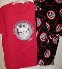 Christmas Story Shoot Eye Out Pajama Pants Lounge PJ 2 Piece Set Mens Medium NWT