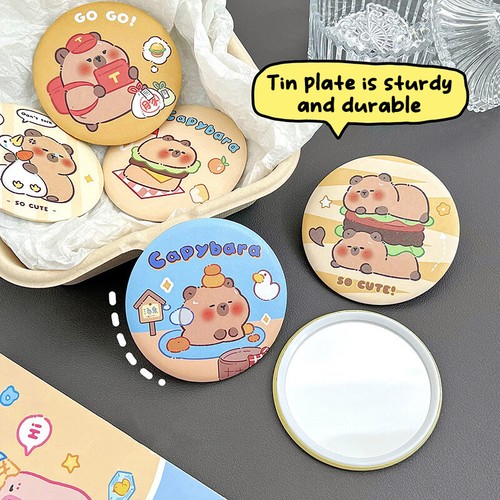 Portable Round Small Mirror Cartoon Capybara Single-sided Makeup Mirror Gif-mx - Picture 6 of 25