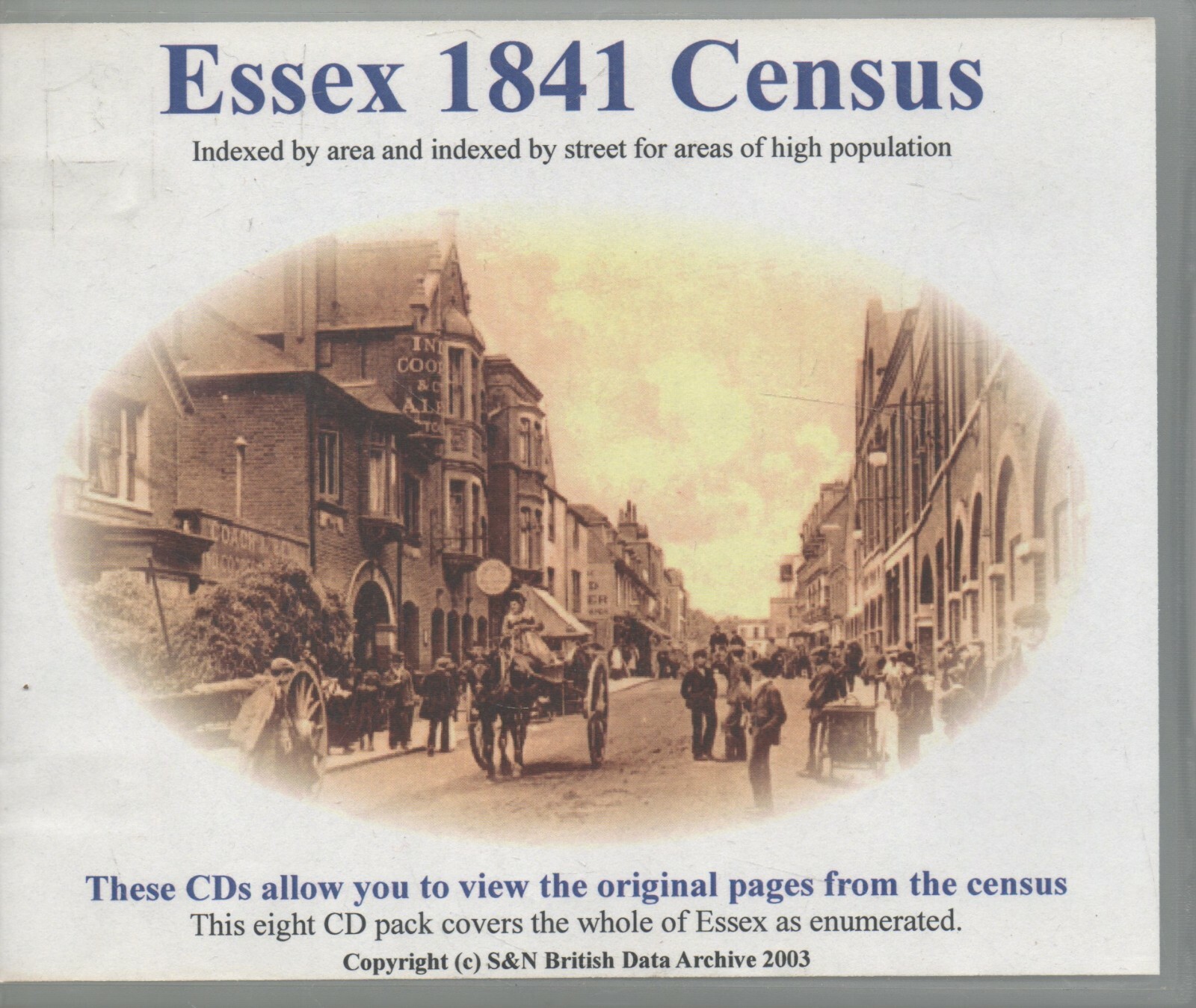 CD-ROM ESSEX 1841 CENSUS INDEXED BY AREA & BY STREET  8 CD PACK