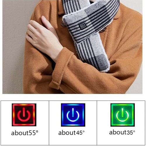 Electric Heated Scarf Winter Neck Warmer Shawl Washable Unisex Scarf with 3 Mode - Picture 10 of 18