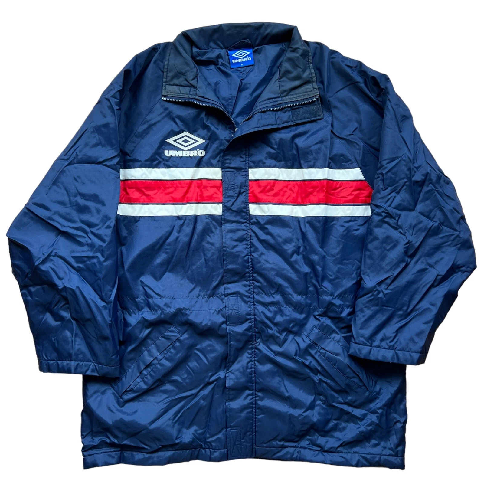 Umbro Vintage 90s Windbreaker Jacket Padded Coat Navy Blue Men’s Size XL