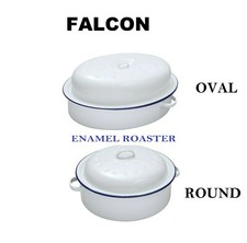 Oval / Round Roaster Dish Roasting Oven Tray Casserole Pan White With Lid New