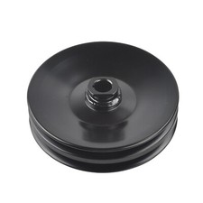 Black Double Groove Power Steering Pump Pulley Keyway For Sbc Bbc Chevy 350 354