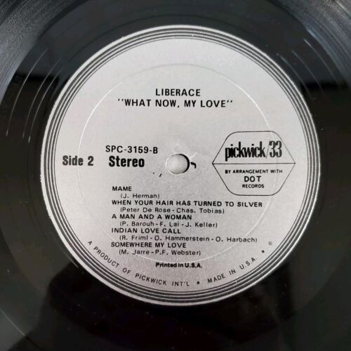 Liberace - What Now My Love LP Vinyl Record 1969 Compilation Reissue Pickwick 33 - Picture 3 of 3