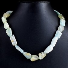 22 Inches Awesome Massive Aquamarine 479.00 Cts Beaded Necklace VK 40 E668