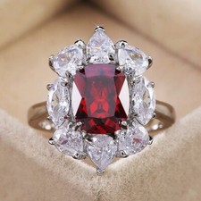 Beautiful Ring for Christmas Gifts 2.4 Ct Simulated Ruby Ring 925 Silver plated