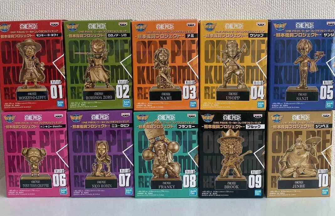 ONE PIECE Kumamoto Recovery Project Bronze statue Figure Complete Set of 10  New 