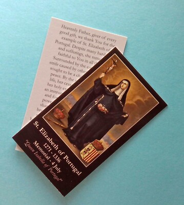 Queen Isabella of Portugal Holy Card July 4 Memorial Nun St. Elizabeth