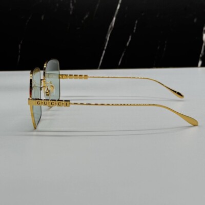 NEW GG1434S 003 GUCCI GOLD GREEN SQUARE METAL WOMEN GUCCI  display picture 1